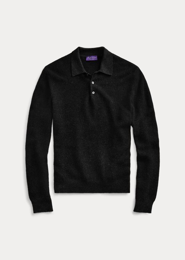 Sueter Ralph Lauren Hombre Grises Oscuro - Cashmere Polo-Collar - YVDRQ7509